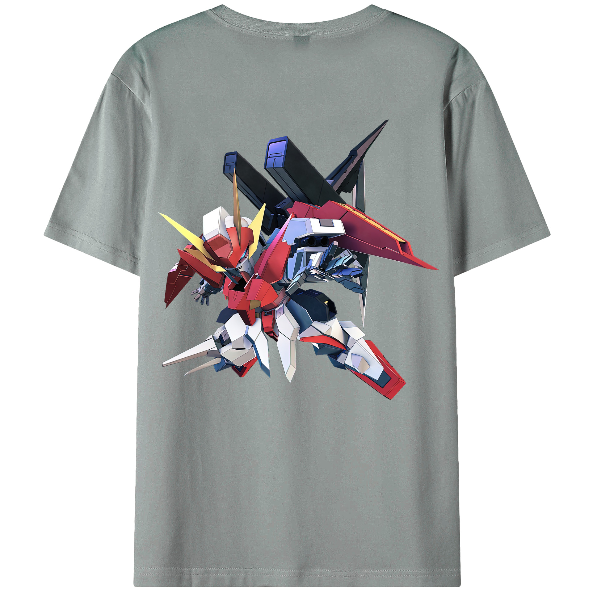 （画像用） 機動戦士ガンダム Mobile Suit Gundam 綿100％ メンズ半袖Tシャツ（バックプリント） 通気性